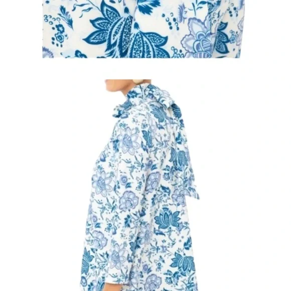 Tuckernuck Daphne Blue & Cream Floral Dress - Picture 2 of 6